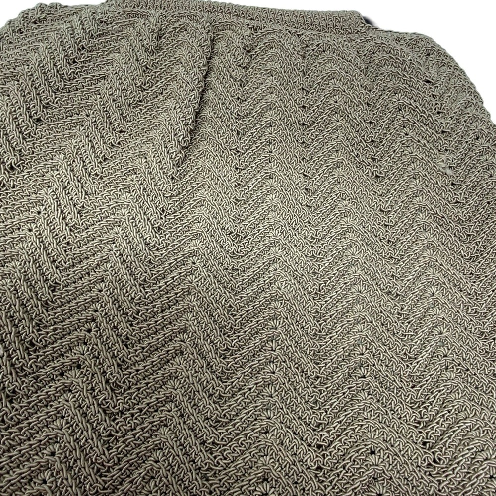 Vintage Nine West Brown Woven Macrame Crocheted Handbag Knitting Big Purse Boho - Picture 15 of 16